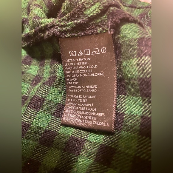 BDG oversized boyfriend flannel in black & green check - Picture 8 of 9